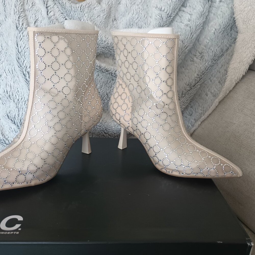 INC International Concepts Darissa Mesh Dress Bootie Nude 7 M MSRP $129 - Picture 6 of 10